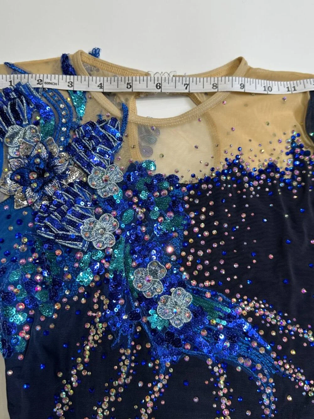Navy Blue Crystal Figure Skating Dress Girls 12